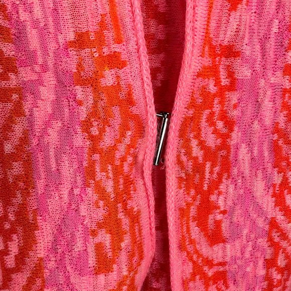DIKTONS cardigan sweater‎ linen blend size Medium Pink and coral - Picture 6 of 6